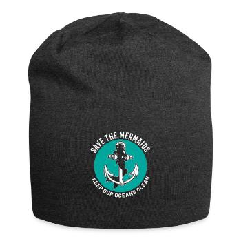 Save Mermaids Keep Out Oceans Clean Plastic - Jersey-Beanie - Anthrazit - Vorne