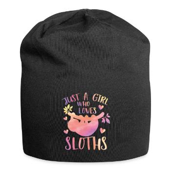 Nur ein Mädchen, das Faultiere liebt - Jersey-Beanie - Schwarz - Vorne