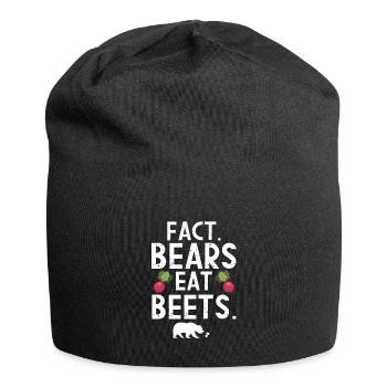 Fact bears eat beets camping hiking nature - Jersey Beanie - black - Front