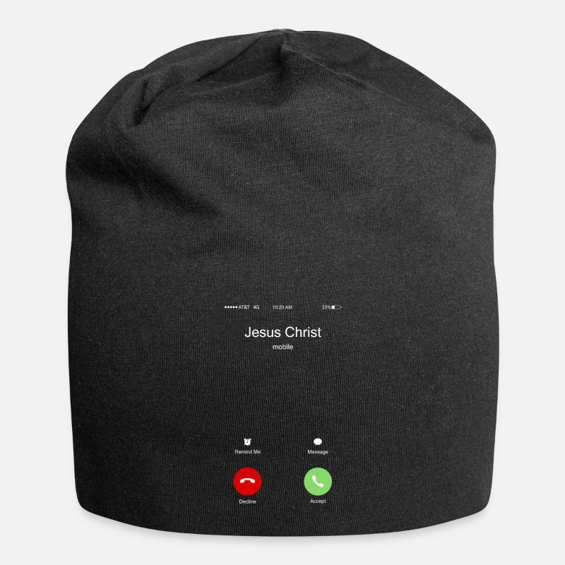 Jesus Christ Calling Kirche Christlich - Jersey-Beanie - Schwarz