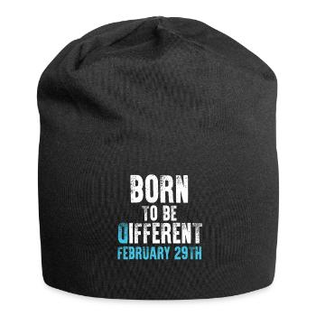 Né pour être différent - 29 février - Bonnet en jersey - noir - Devant