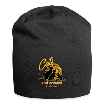 Crochet, chat au crochet - Bonnet en jersey - noir - Devant