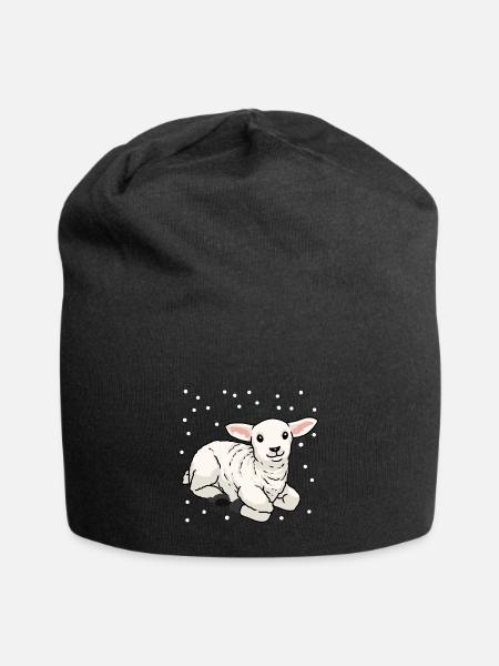 Bébé agneau Mouton Joyeux Pâques Mouton des neiges - Bonnet en jersey - noir