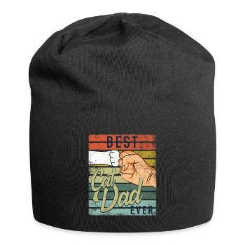 Meilleur papa de chat jamais - Bonnet en jersey - noir - Devant
