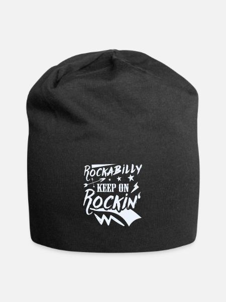 Rockabilly - Keep on Rocking - Jersey-Beanie - Schwarz