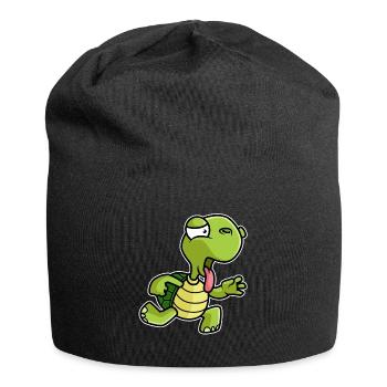 Tortue fitness drôle - Bonnet en jersey - noir - Devant