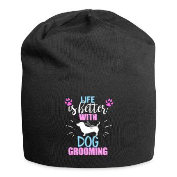 La vie est meilleure avec le toilettage des chiens - Bonnet en jersey - noir - Devant