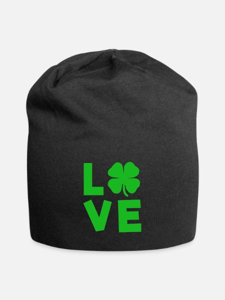 St Patricks day love - Jersey Beanie - black