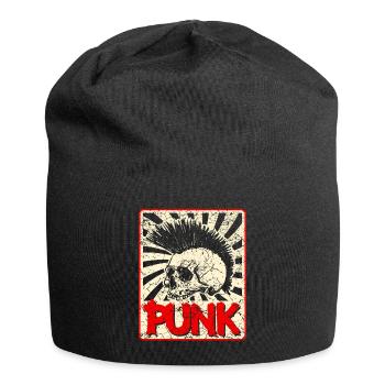Punk music anarchy punk rock band concert gift - Jersey Beanie - black - Front
