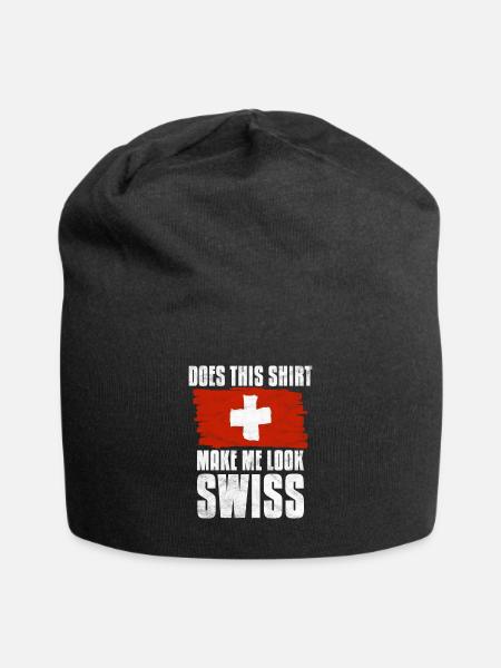 Schweiz Schweizer Geschenkidee - Jersey-Beanie - Schwarz