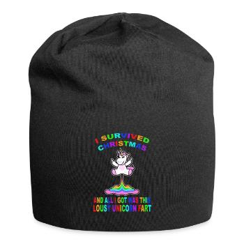 Furzendes Einhorn Mittelfinger Einhorn Xmas - Jersey-Beanie - Schwarz - Vorne