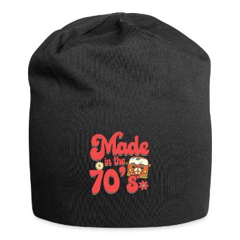 Fabriqué dans les années 70 - années 70 hippie rétro - Bonnet en jersey - noir - Devant