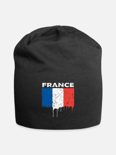 Drapeau français - Bonnet en jersey - noir