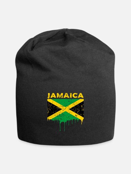 Jamaica flag - Jersey Beanie - black