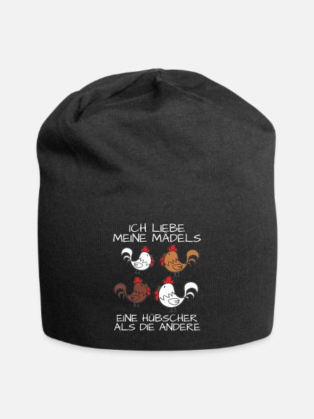 Hühner Huhn Landwirt Bauernhof Hahn Hühnerstall - Jersey-Beanie - Schwarz