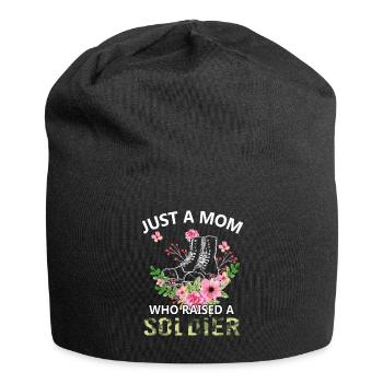 Just A Mom Who Raised A Solider Flowers Mother - Jersey Beanie - black - Front