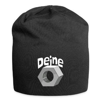 Deine Mutter Schraubenmutter Schlosser Handwerker - Jersey-Beanie - Schwarz - Vorne