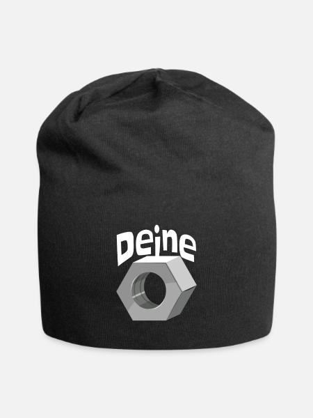 Deine Mutter Schraubenmutter Schlosser Handwerker - Jersey-Beanie - Schwarz