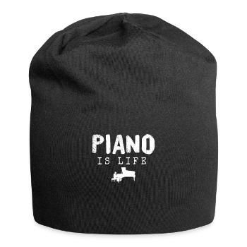 Piano Klavier - Jersey-Beanie - Schwarz - Vorne
