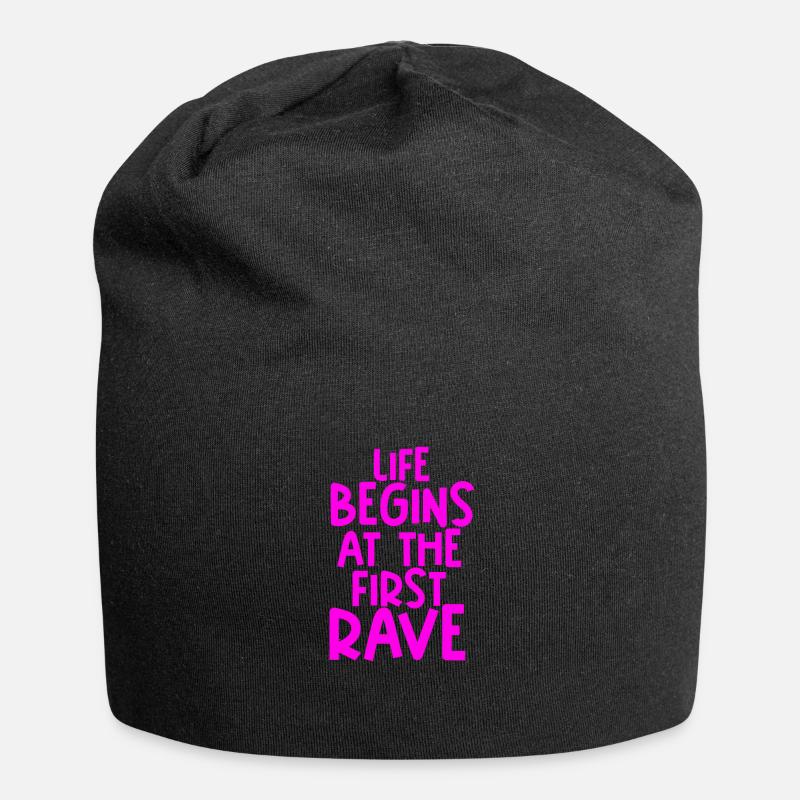 rave - Jersey Beanie - black