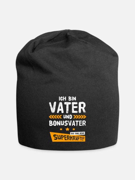 Vater Bonus Papa Bonusvater Bonuspapa Vatertag - Jersey-Beanie - Schwarz