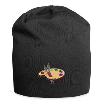 Artiste de palette de couleurs ou cadeau de peintre - Bonnet en jersey - noir - Devant
