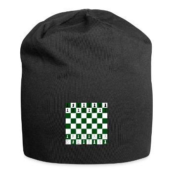 Échecs jeu d'échecs échiquier - Bonnet en jersey - noir - Devant
