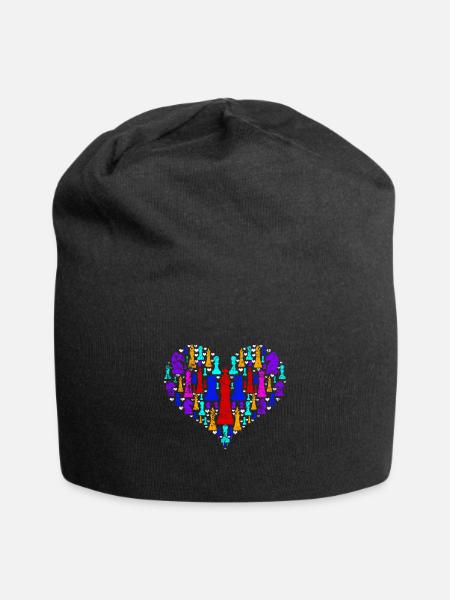 Schach - Jersey-Beanie - Schwarz