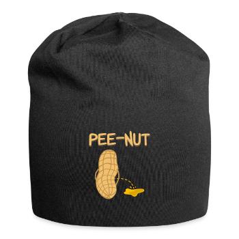 Pee nut - Peanut - Pinkelnde Erdnuss - Jersey-Beanie - Schwarz - Vorne