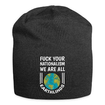 Lustiger Spruch Gegen Rechts Nationalismus - Jersey-Beanie - Anthrazit - Vorne
