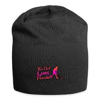 Dieses Mädchen Liebt Unihockey - Jersey-Beanie - Schwarz - Vorne