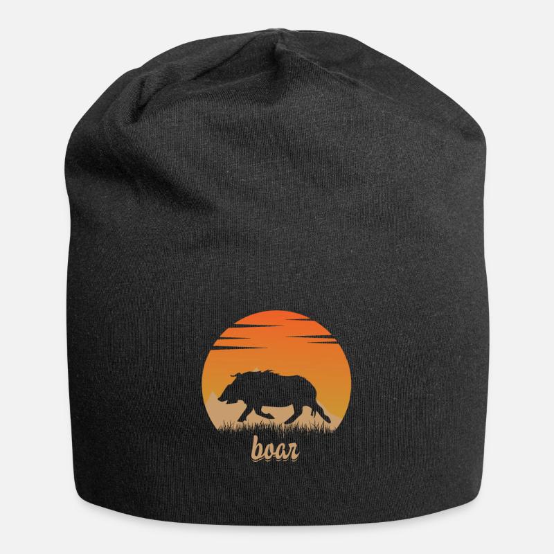 Sanglier dans la nature - Bonnet en jersey - noir