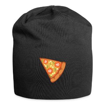 Pizza - Lieblingsessen - Jersey-Beanie - Schwarz - Vorne