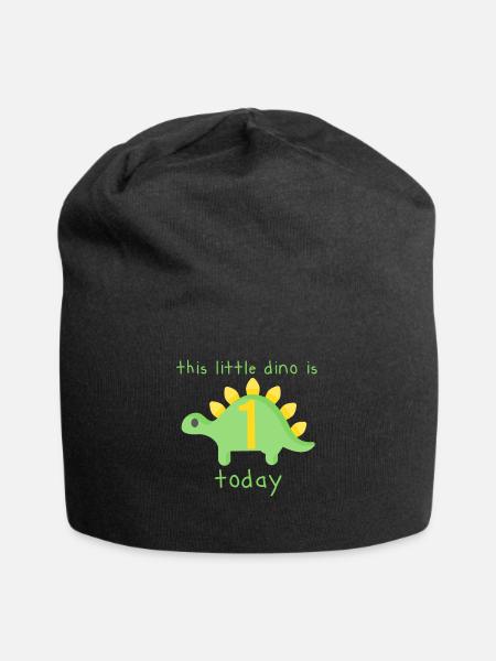 1st birthday Dino - Jersey Beanie - black