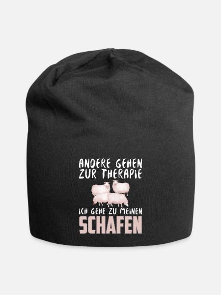 ANDERE GEHEN ZUR THERAPIE ICH GEHE ZU SCHAFEN - Jersey-Beanie - Schwarz