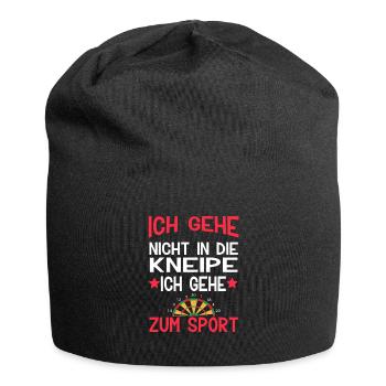 Gehe nicht in die Kneipe, ich gehe zum Sport Darts - Jersey-Beanie - Schwarz - Vorne