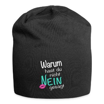 WARUM HAST DU NICHT NEIN GESAGT - Jersey-Beanie - Schwarz - Vorne