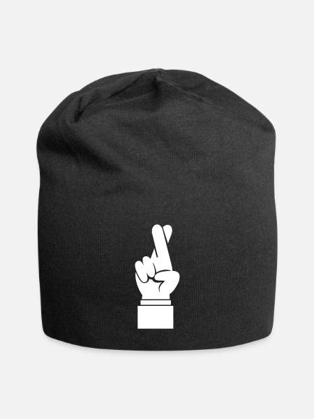 Fingers Crossed - Jersey Beanie - black