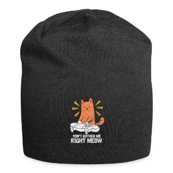 Gamer Cat - Jersey Beanie - charcoal grey - Front