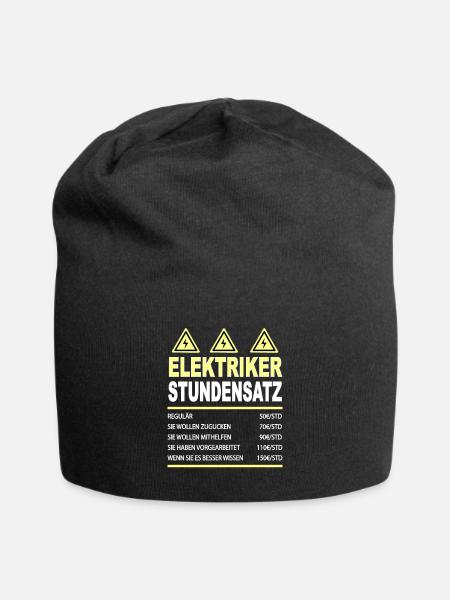 Elektriker Stundensatz Stundenlohn - Jersey-Beanie - Schwarz