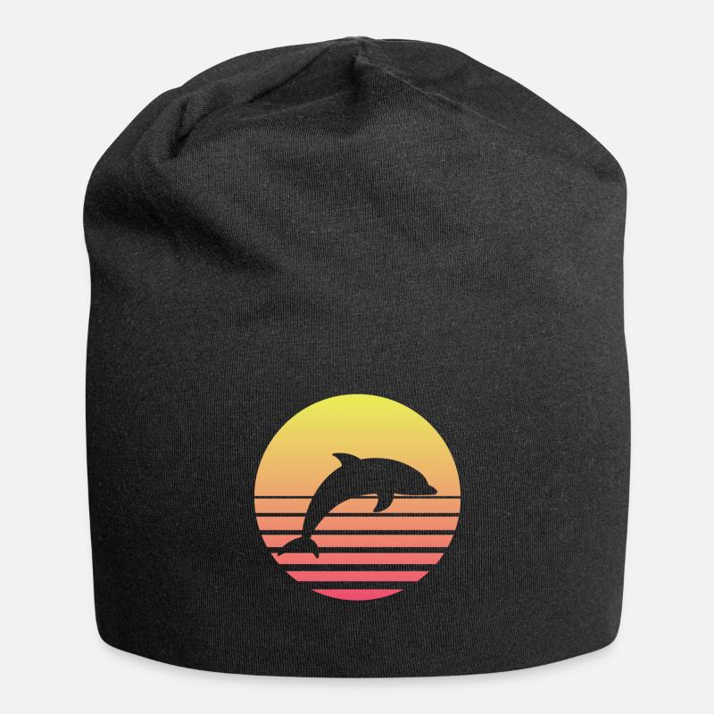Delfine - Jersey-Beanie - Schwarz