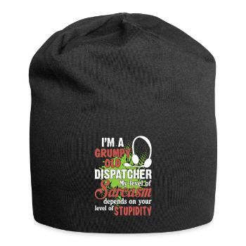 Grumpy Old Dispatcher My Sarcasm Depends On Your - Jersey-Beanie - Schwarz - Vorne