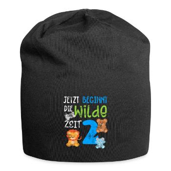 Kindergeburtstag 2 Jahre Safari Geburtstag 2 - Jersey-Beanie - Schwarz - Vorne