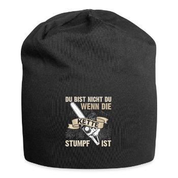Holzfäller Forstwirt Förster Kettensäge Motorsäge - Jersey-Beanie - Schwarz - Vorne