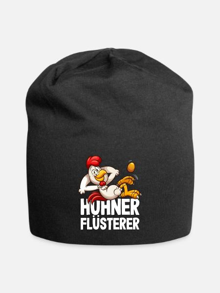 Hühner Flüsterer Lustiges Landwirt Bauer Huhn - Jersey-Beanie - Schwarz