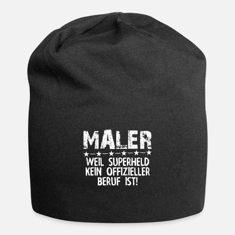 ICH BIN MALER WEIL SUPERHELD KEIN BERUF IST - Jersey-Beanie - Schwarz