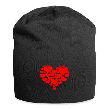 Herz Karneval - Jersey-Beanie - Schwarz - Vorne