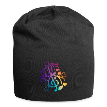 Notes de musique Clef - Bonnet en jersey - noir - Devant