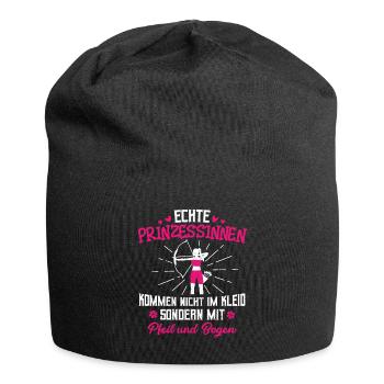 Bogenschießen Prinzessin Bogenschützin Pfeil Bogen - Jersey-Beanie - Schwarz - Vorne