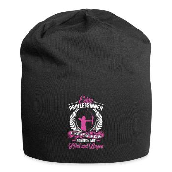 Bogenschießen Prinzessin Bogenschützin Pfeil Bogen - Jersey-Beanie - Schwarz - Vorne